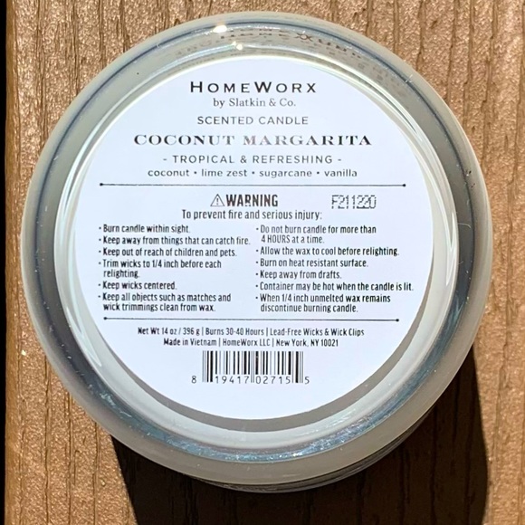 🆕HOMEWORX HARRY SLATKIN “COCONUT MARGARITA” 3 WICK CANDLE NWTS! - Picture 4 of 5
